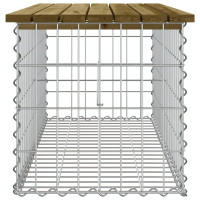 Produktbild för Trädgårdsbänk gabion-design 103x44x42 cm tryckimpregnerad furu