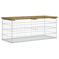 Produktbild för Trädgårdsbänk gabion-design 103x44x42 cm tryckimpregnerad furu