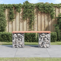 Produktbild för Trädgårdsbänk gabion-design 103x31x42 cm massivt douglasträ