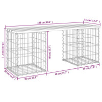 Produktbild för Trädgårdsbänk gabion-design 103x31x42 cm massivt douglasträ