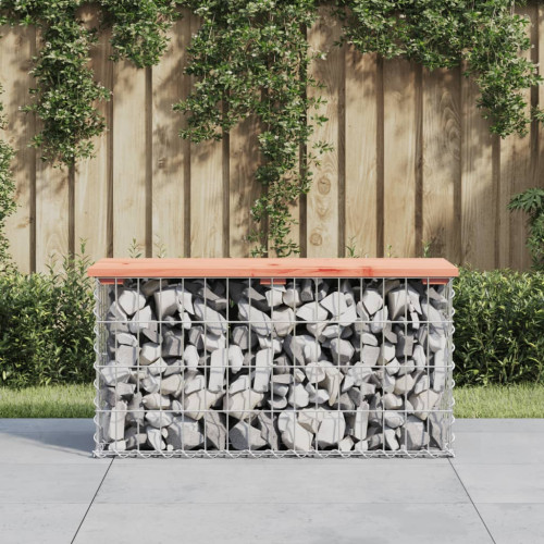 vidaXL Trädgårdsbänk gabion-design 83x31,5x42 cm massivt douglasträ