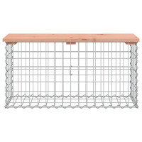 Produktbild för Trädgårdsbänk gabion-design 83x31,5x42 cm massivt douglasträ