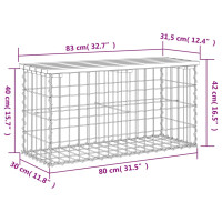 Produktbild för Trädgårdsbänk gabion-design 83x31,5x42 cm massivt douglasträ