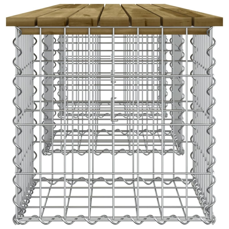 Produktbild för Trädgårdsbänk gabion-design 203x44x42 cm tryckimpregnerad furu