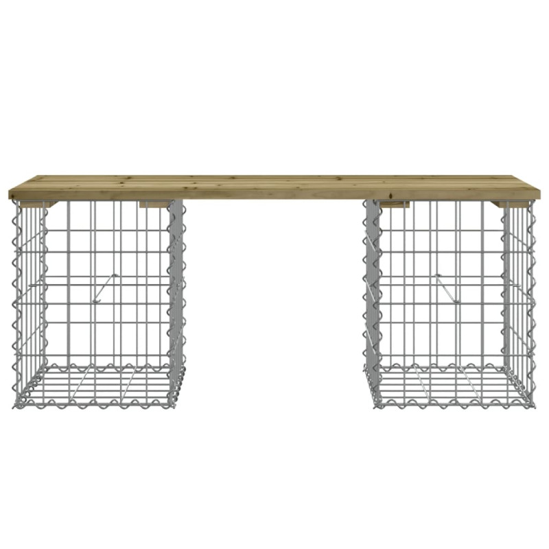 Produktbild för Trädgårdsbänk gabion-design 103x31x42 cm impregnerad furu