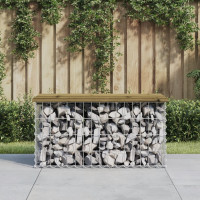 Produktbild för Trädgårdsbänk gabion-design 83x44x42 cm tryckimpregnerad furu