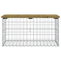 Produktbild för Trädgårdsbänk gabion-design 83x44x42 cm tryckimpregnerad furu