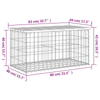 Produktbild för Trädgårdsbänk gabion-design 83x44x42 cm tryckimpregnerad furu