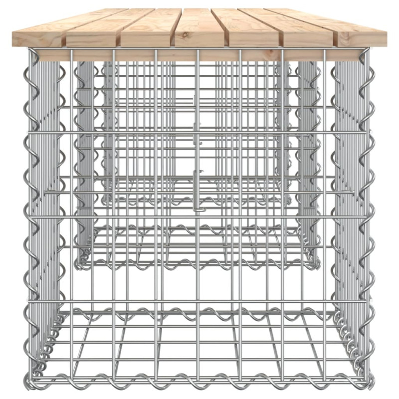 Produktbild för Trädgårdsbänk gabion-design 203x44x42 cm massiv furu
