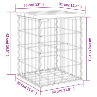 Produktbild för Trädgårdsbänk gabion-design 33x31x42 cm massivt douglasträ