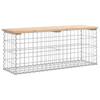 Produktbild för Trädgårdsbänk gabion-design 103x31x42 cm massiv furu