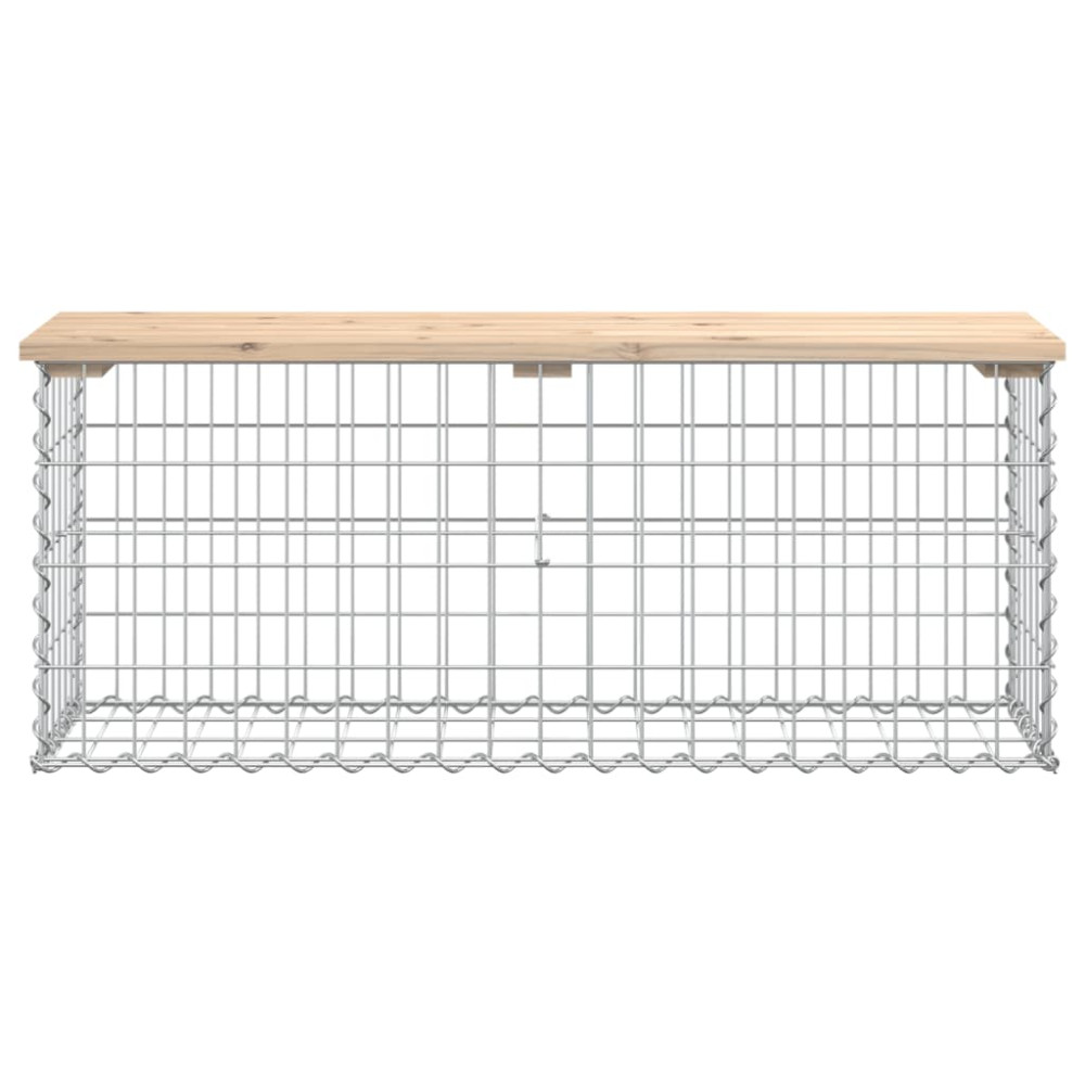 Produktbild för Trädgårdsbänk gabion-design 103x31x42 cm massiv furu