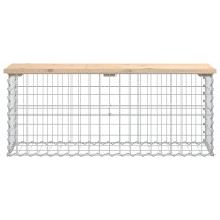 Produktbild för Trädgårdsbänk gabion-design 103x31x42 cm massiv furu