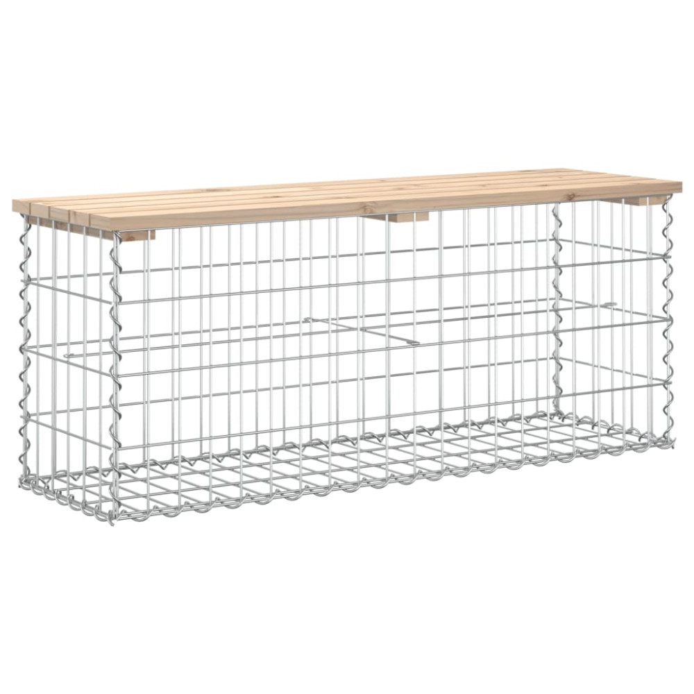Produktbild för Trädgårdsbänk gabion-design 103x31x42 cm massiv furu