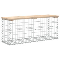 Produktbild för Trädgårdsbänk gabion-design 103x31x42 cm massiv furu