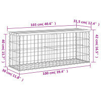 Produktbild för Trädgårdsbänk gabion-design 103x31x42 cm massiv furu
