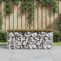Produktbild för Trädgårdsbänk gabion-design 103x31,5x42 cm impregnerad furu