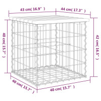 Produktbild för Trädgårdsbänk gabion-design 43x44x42 cm massiv furu