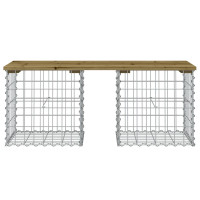 Produktbild för Trädgårdsbänk gabion-design 103x44x42 cm tryckimpregnerad furu