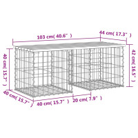 Produktbild för Trädgårdsbänk gabion-design 103x44x42 cm tryckimpregnerad furu