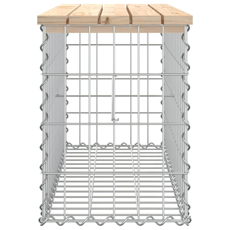 Produktbild för Trädgårdsbänk gabion-design 83x31,5x42 cm massiv furu