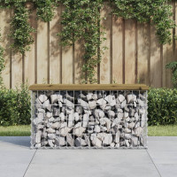 Produktbild för Trädgårdsbänk gabion-design 83x31,5x42 cm impregnerad furu