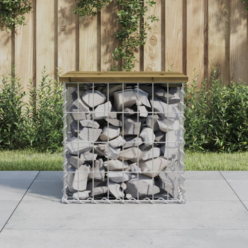 vidaXL Trädgårdsbänk gabion-design 43x44x42 cm tryckimpregnerad furu