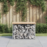 Produktbild för Trädgårdsbänk gabion-design 63x44x42 cm massiv furu