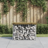 Produktbild för Trädgårdsbänk gabion-design 63x44x42 cm tryckimpregnerad furu