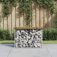 Produktbild för Trädgårdsbänk gabion-design 63x31,5x42 cm impregnerad furu