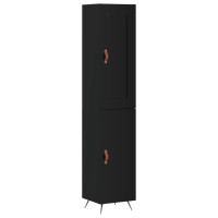 Miniatyr av produktbild för Högskåp svart 34,5x34x180 cm konstruerat trä