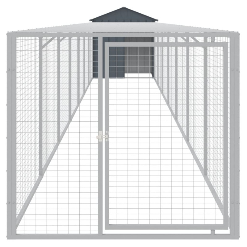 Produktbild för Hönshus med gård antracit 117x813x123 cm galvaniserat stål