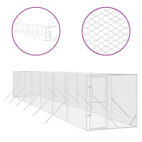 Produktbild för Hundgård för utomhusbruk silver 2x14x2 m galvaniserat stål