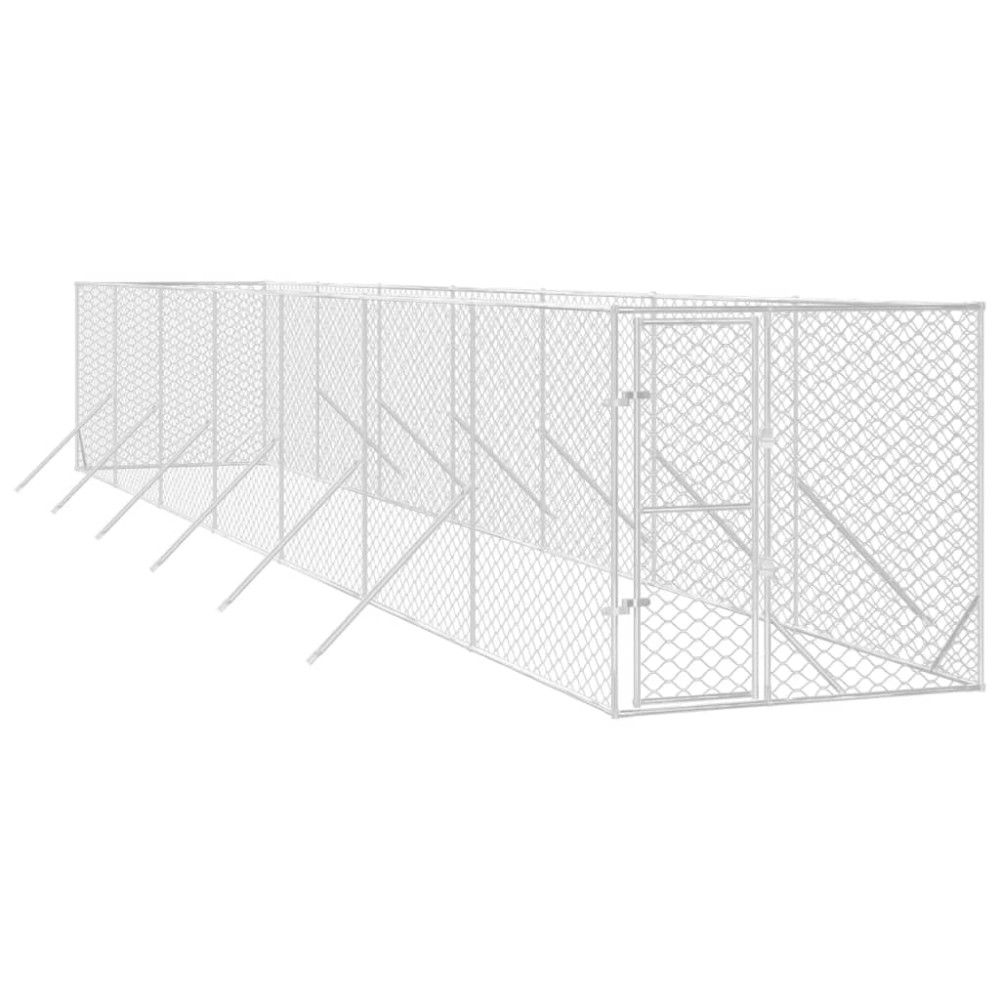 Produktbild för Hundgård för utomhusbruk silver 2x14x2 m galvaniserat stål
