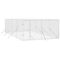 Produktbild för Hundgård för utomhusbruk silver 4x8x2 m galvaniserat stål
