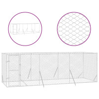 Produktbild för Hundgård för utomhusbruk silver 6x2x2 m galvaniserat stål