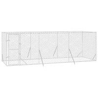 Produktbild för Hundgård för utomhusbruk silver 6x2x2 m galvaniserat stål