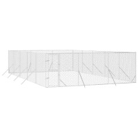 Produktbild för Hundgård för utomhusbruk silver 6x10x2 m galvaniserat stål
