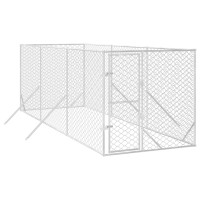 Produktbild för Hundgård för utomhusbruk silver 2x6x2 m galvaniserat stål