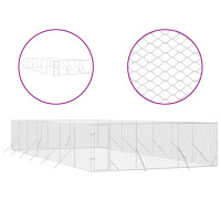 Produktbild för Hundgård för utomhusbruk silver 6x14x2 m galvaniserat stål
