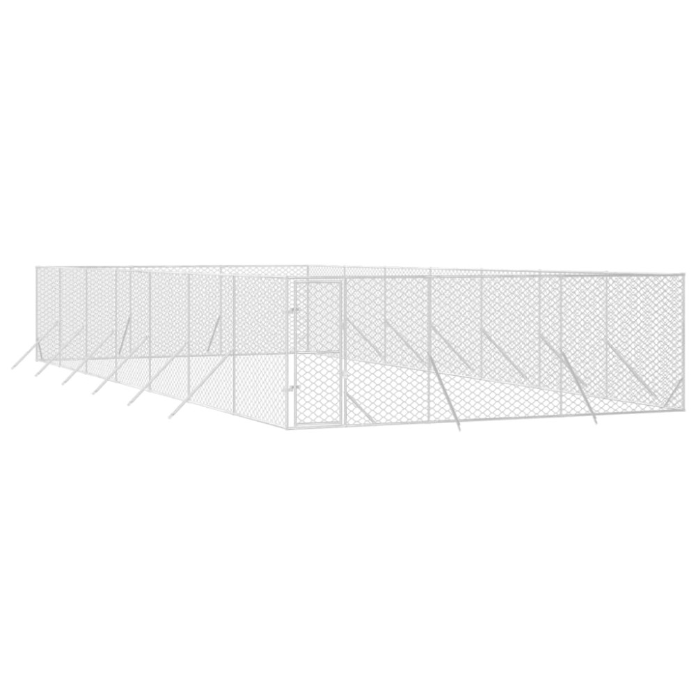 Produktbild för Hundgård för utomhusbruk silver 6x14x2 m galvaniserat stål