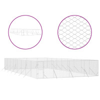 Produktbild för Hundgård för utomhusbruk silver 8x16x2 m galvaniserat stål