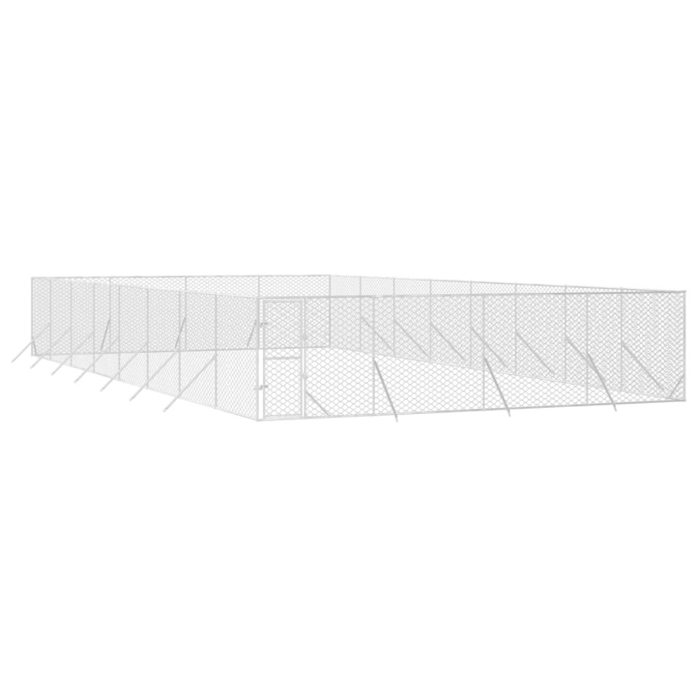 Produktbild för Hundgård för utomhusbruk silver 8x16x2 m galvaniserat stål