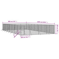 Produktbild för Hundgård för utomhusbruk silver 8x16x2 m galvaniserat stål
