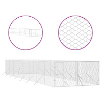 Produktbild för Hundgård för utomhusbruk silver 4x16x2 m galvaniserat stål