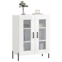Produktbild för Skänk vit högglans 69,5x34x90 cm konstruerat trä