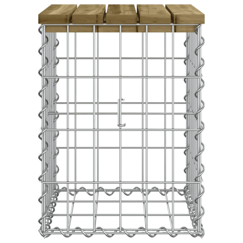 Produktbild för Trädgårdsbänk gabion-design 33x31x42 cm impregnerad furu