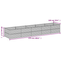 Produktbild för Odlingslåda upphöjd 479x100x69 cm rosttrögt stål