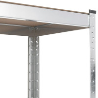 Produktbild för Förvaringshylla silver stål och konstruerat trä 5 hyllplan