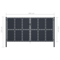 Produktbild för Trädgårdsgrind stål 400x175 cm antracit